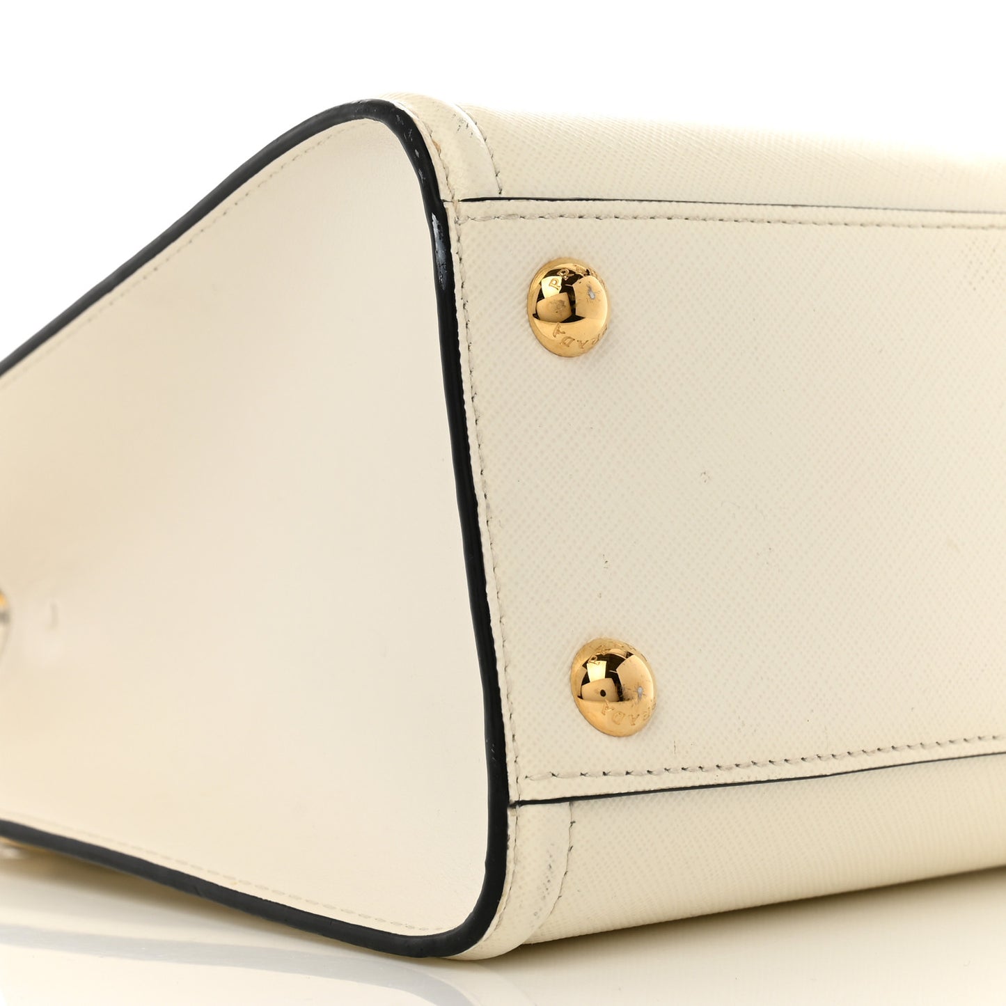 Saffiano Soft Calfskin Zippered Tote  White