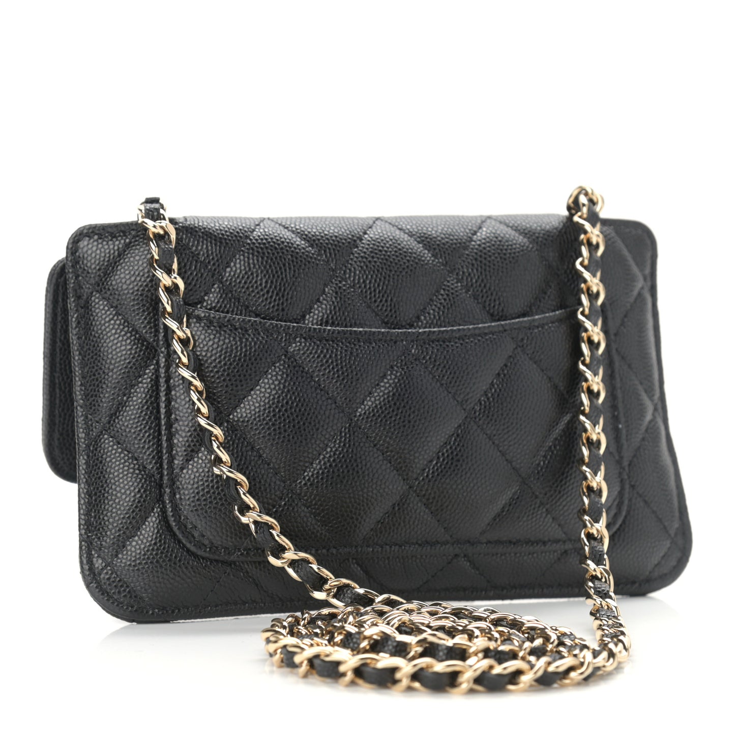 Caviar Fabric Graffiti Foldable Tote Bag With Chain Black Multicolor