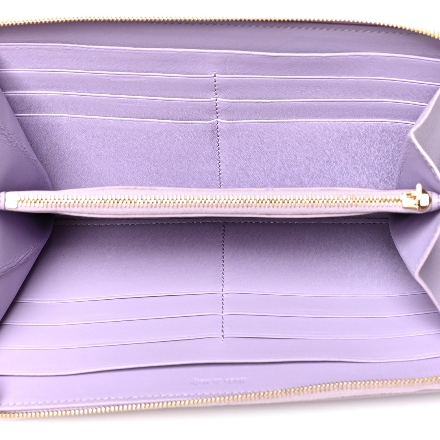 Lambskin Large Zip Around Multifunction Wallet Light Purple Royal Blue