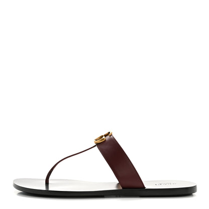 Gucci Calfskin GG Marmont Thong Sandals 40 Vintage Bordeaux 1 of 11