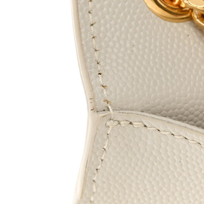 Saint Laurent Grain De Poudre Calfskin Medium Classic Monogram Kate Tassel Satchel Crema Soft 12 of 12