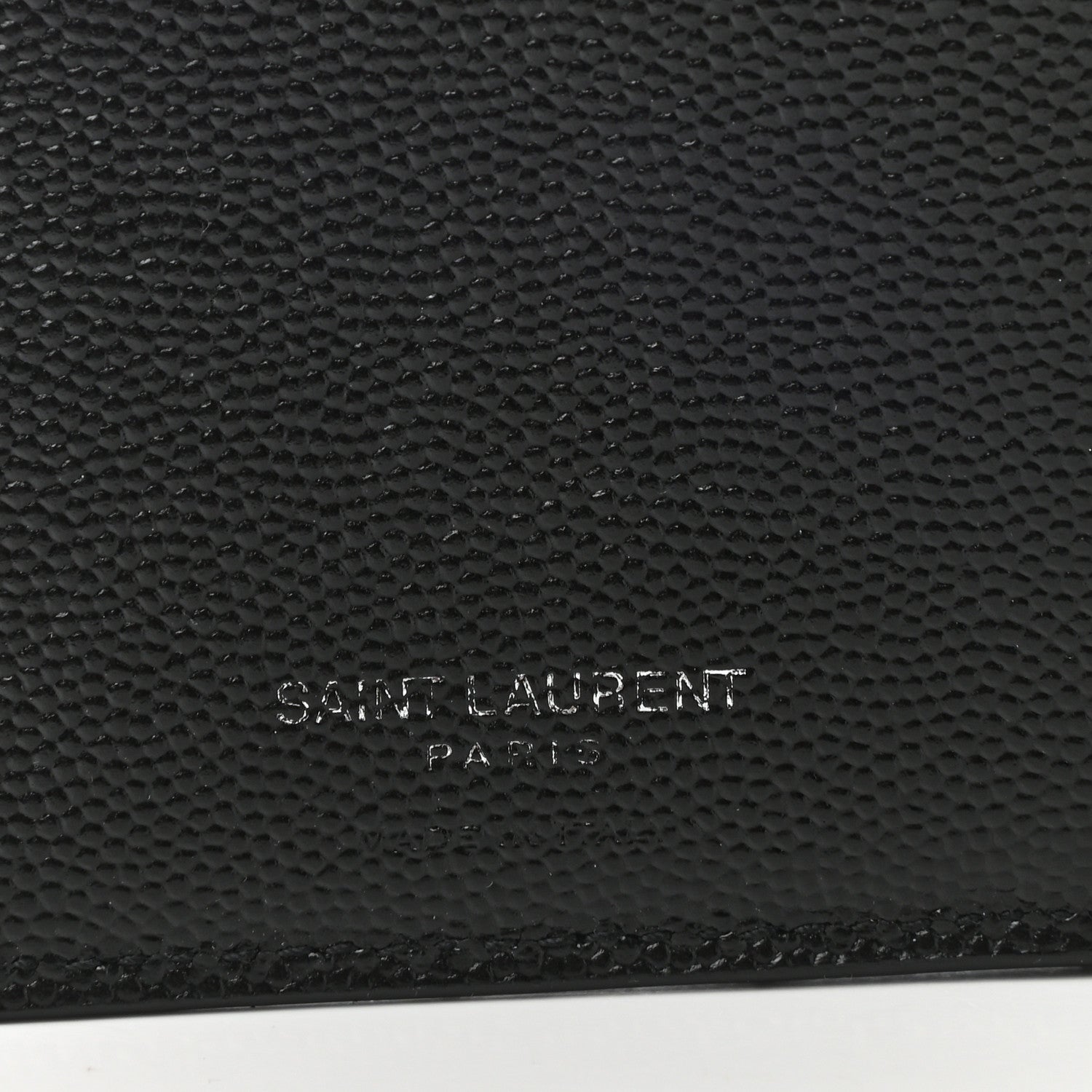 Saint Laurent Grain De Poudre Matelasse Chevron Monogram Zipped Two-Part Wallet Black 7 of 9