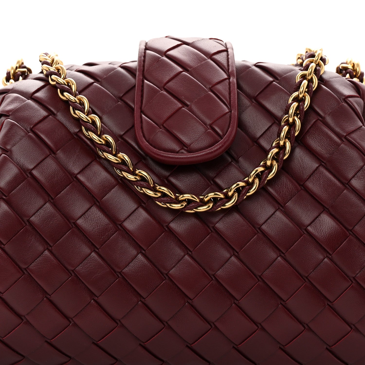 Bottega Veneta Nappa Intrecciato Teen The Lauren 1980 Clutch With Chain  Barolo 8 of 10