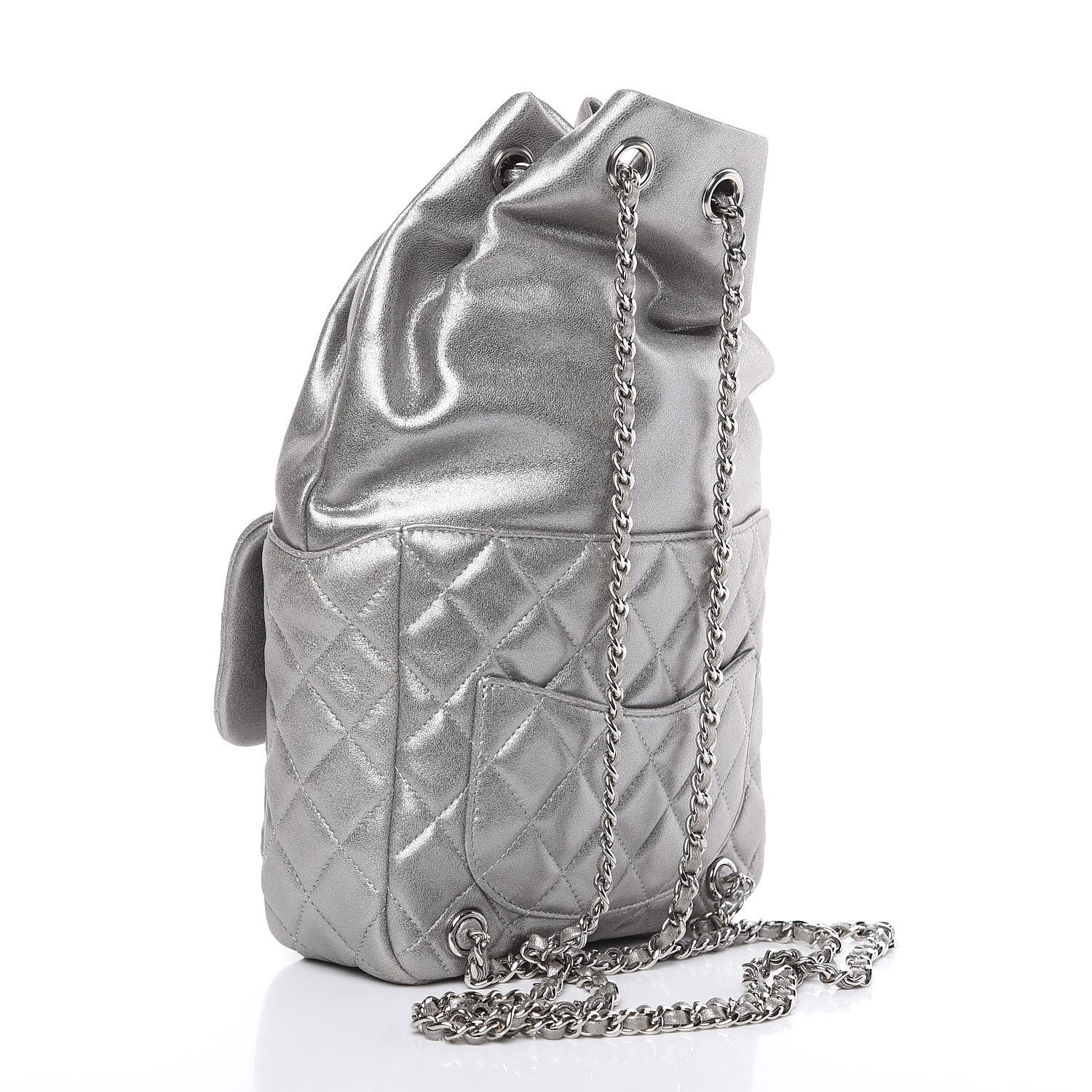 Chanel Metallic Lambskin Quilted Small In Seoul Backpack Silver 3 of 11