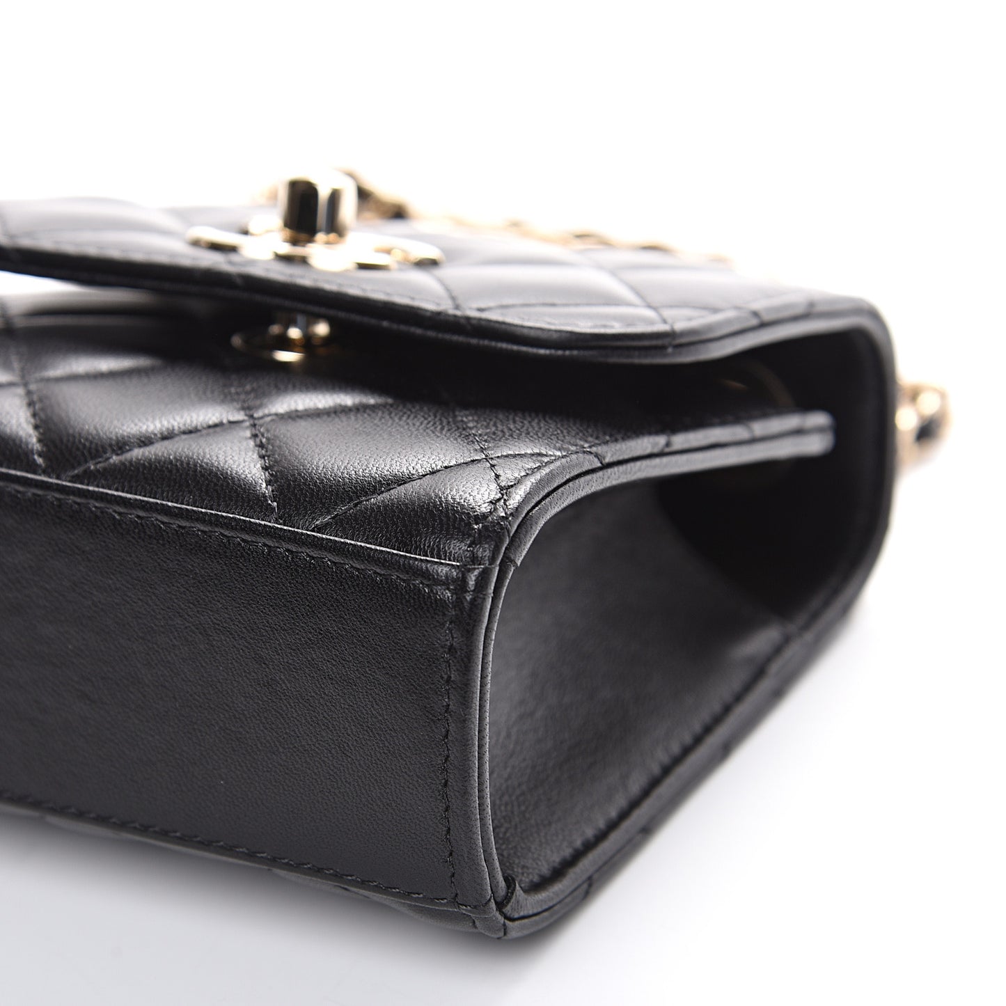Lambskin Quilted Mini Trendy CC Chain Wallet Black
