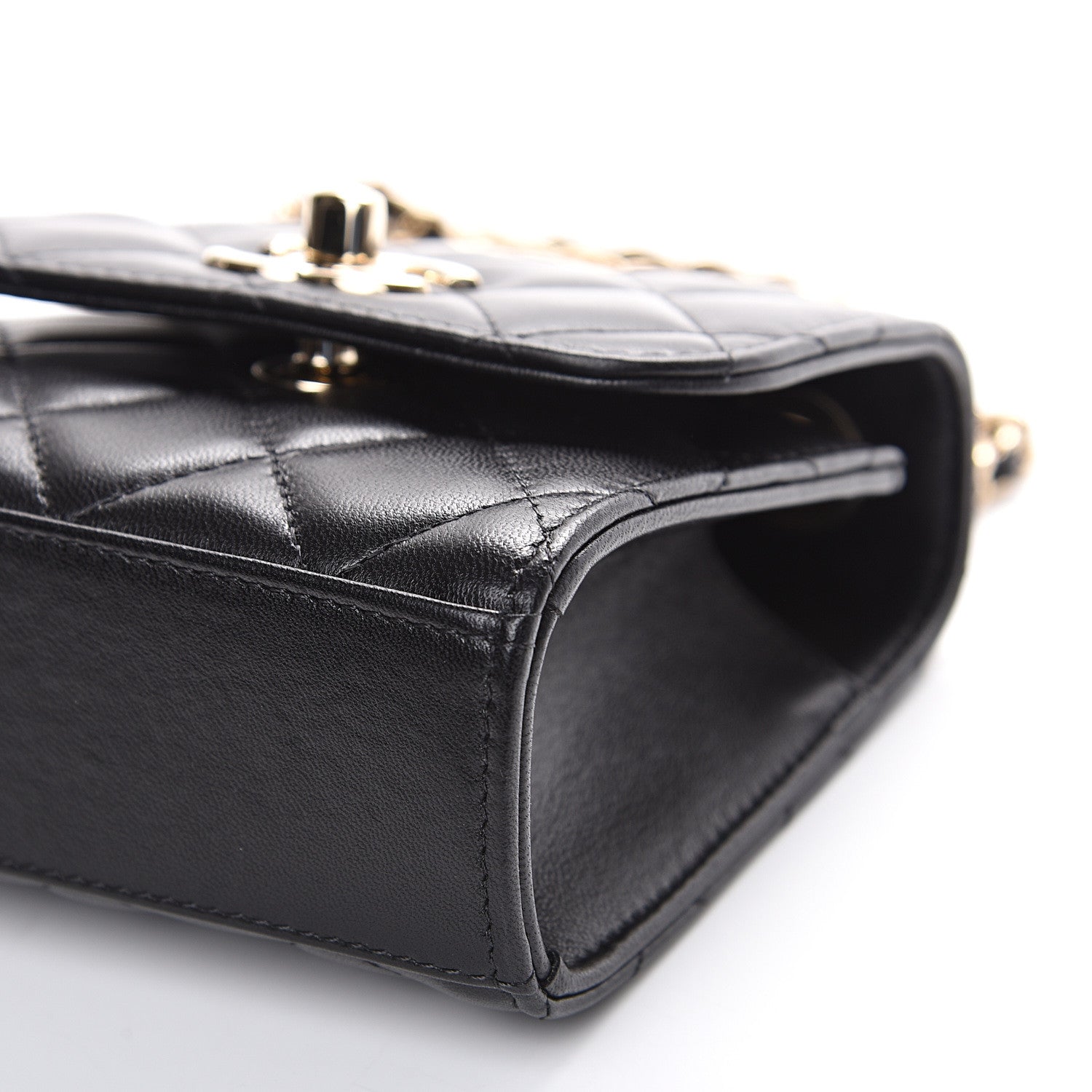 Chanel Lambskin Quilted Mini Trendy CC Chain Wallet Black 5 of 9