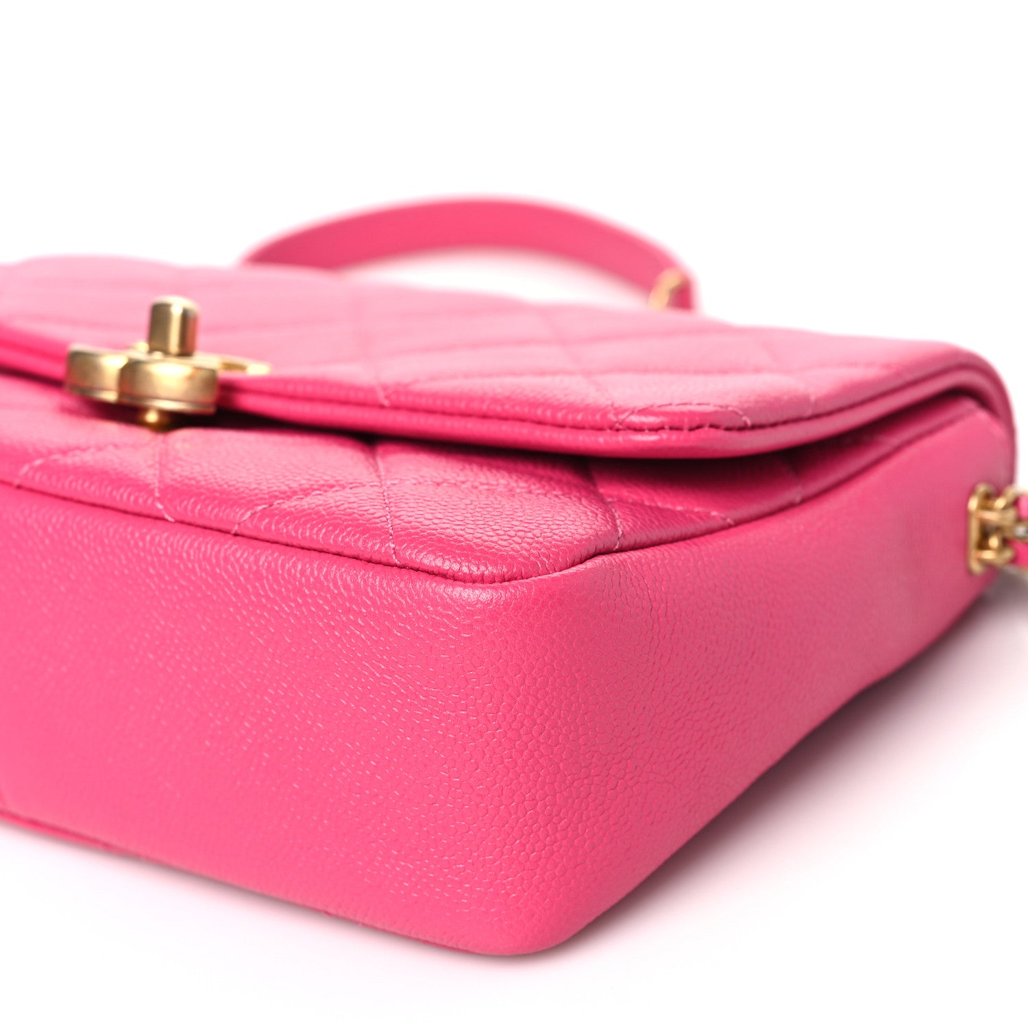 Chanel Shiny Caviar Quilted Small Chain Melody Flap Dark Pink 10 of 10