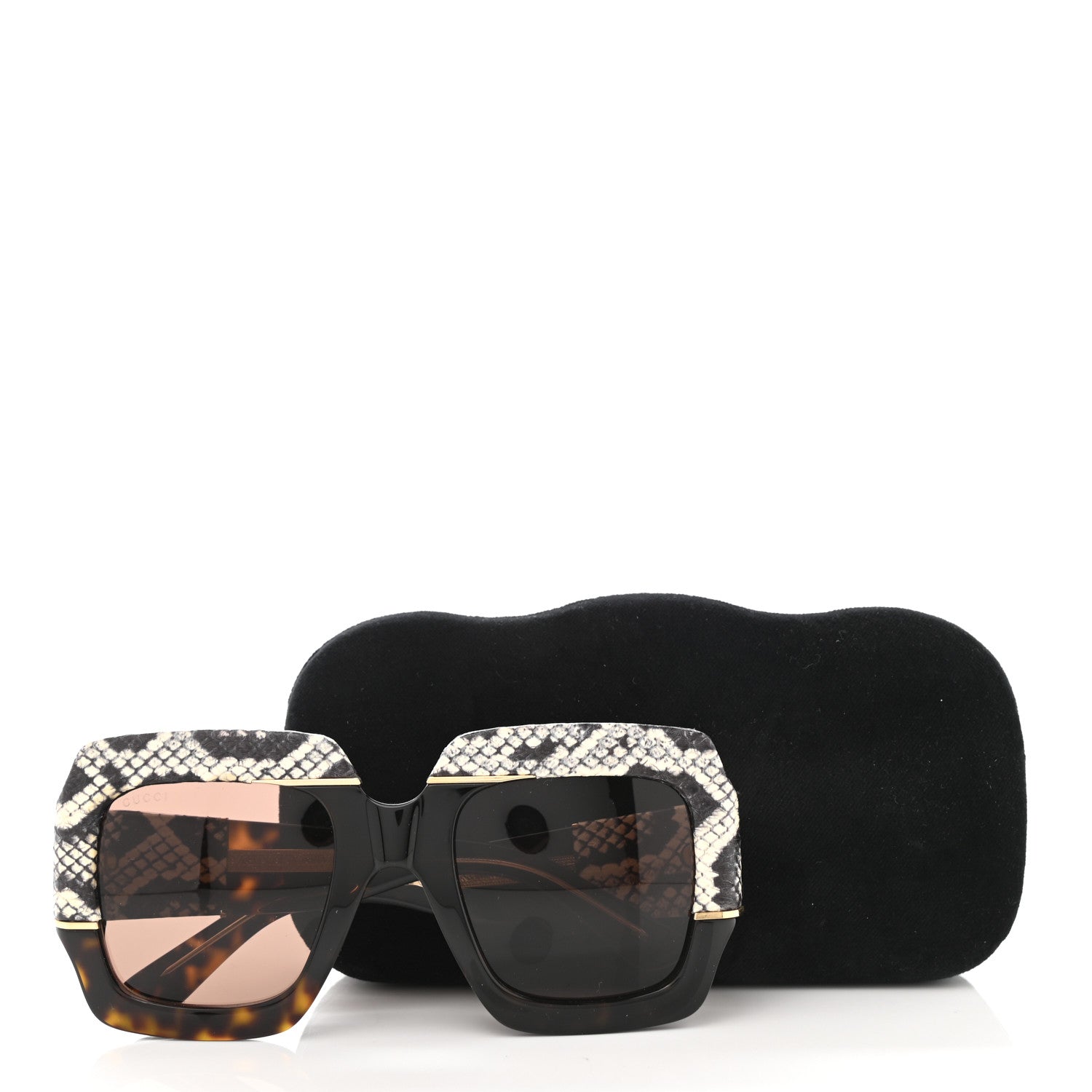 Gucci Snakeskin Acetate Square Sunglasses GG0484S Havana 6 of 6