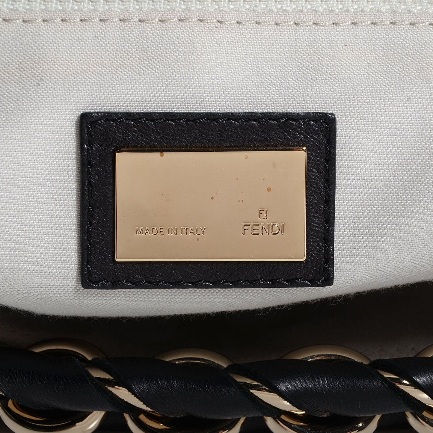 Linen Embroidered Mia Shoulder Flap Beige Black