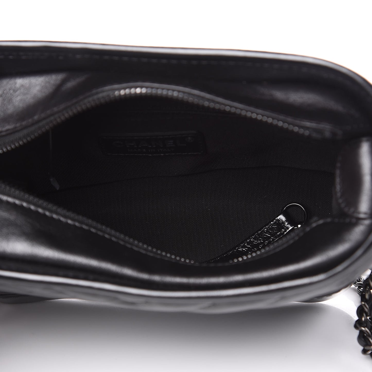 Aged Calfskin Chevron Quilted Small Gabrielle Hobo So Black