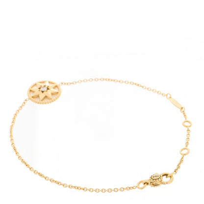 Christian Dior 18K Yellow Gold Diamond Mother of Pearl Rose Des Vents Bracelet 2 of 4