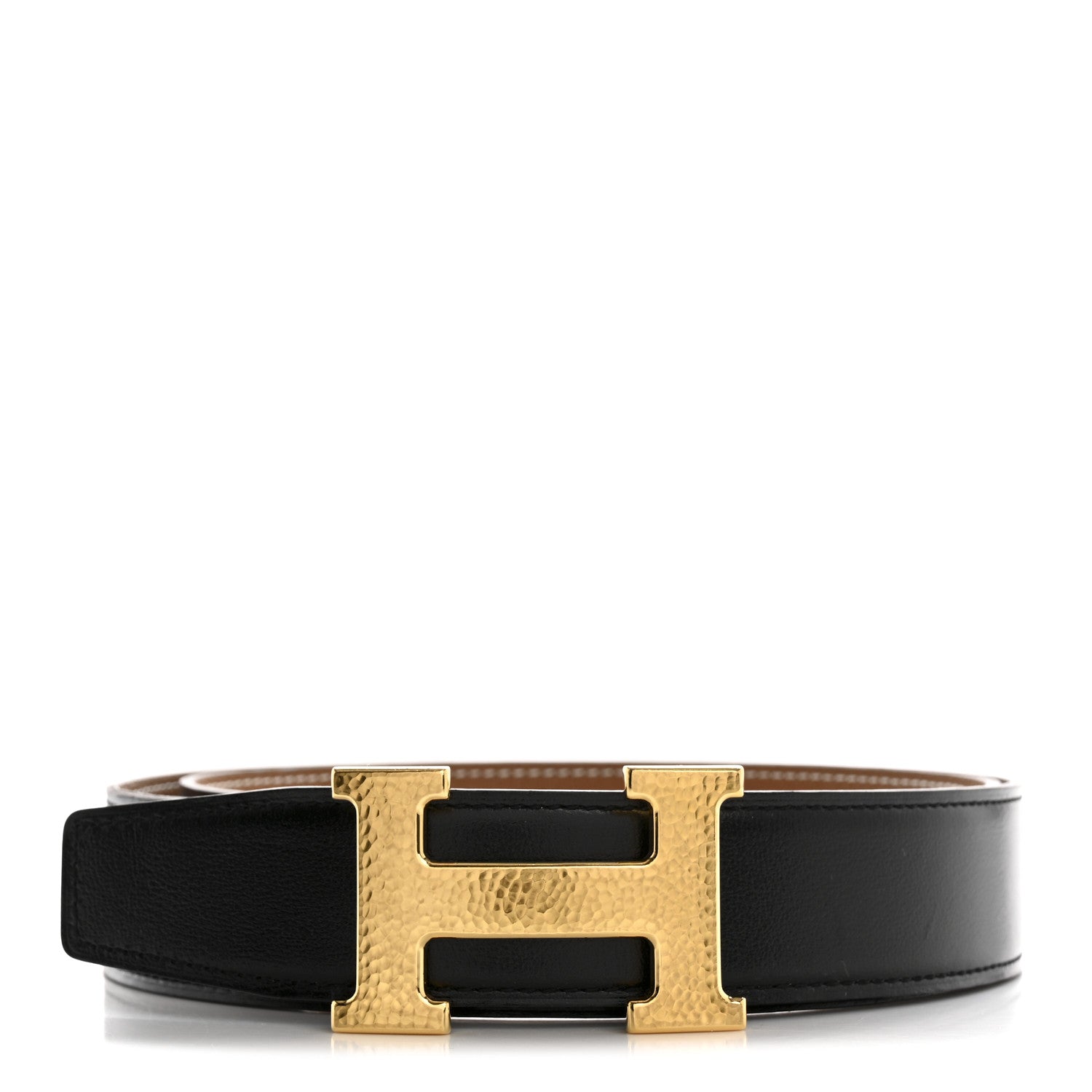 Hermes Box Togo 32mm Martelee Constance Belt 80 32 Black Gold 1 of 6