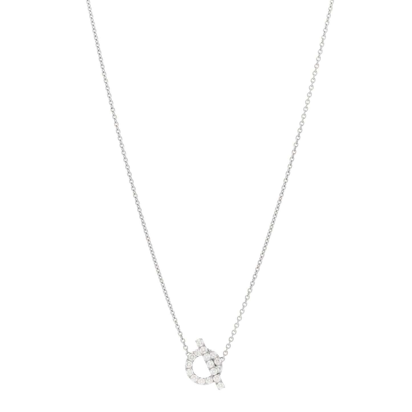 18K White Gold Diamond Finesse Pendant Necklace