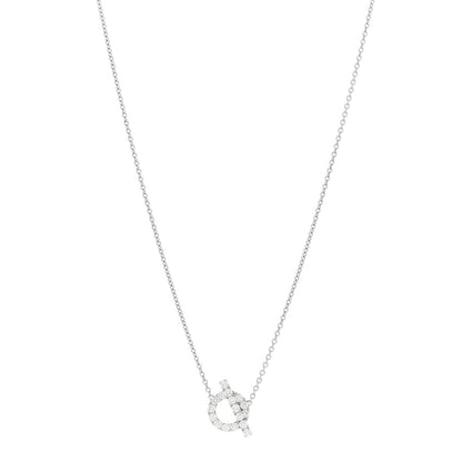 Hermes 18K White Gold Diamond Finesse Pendant Necklace 1 of 5