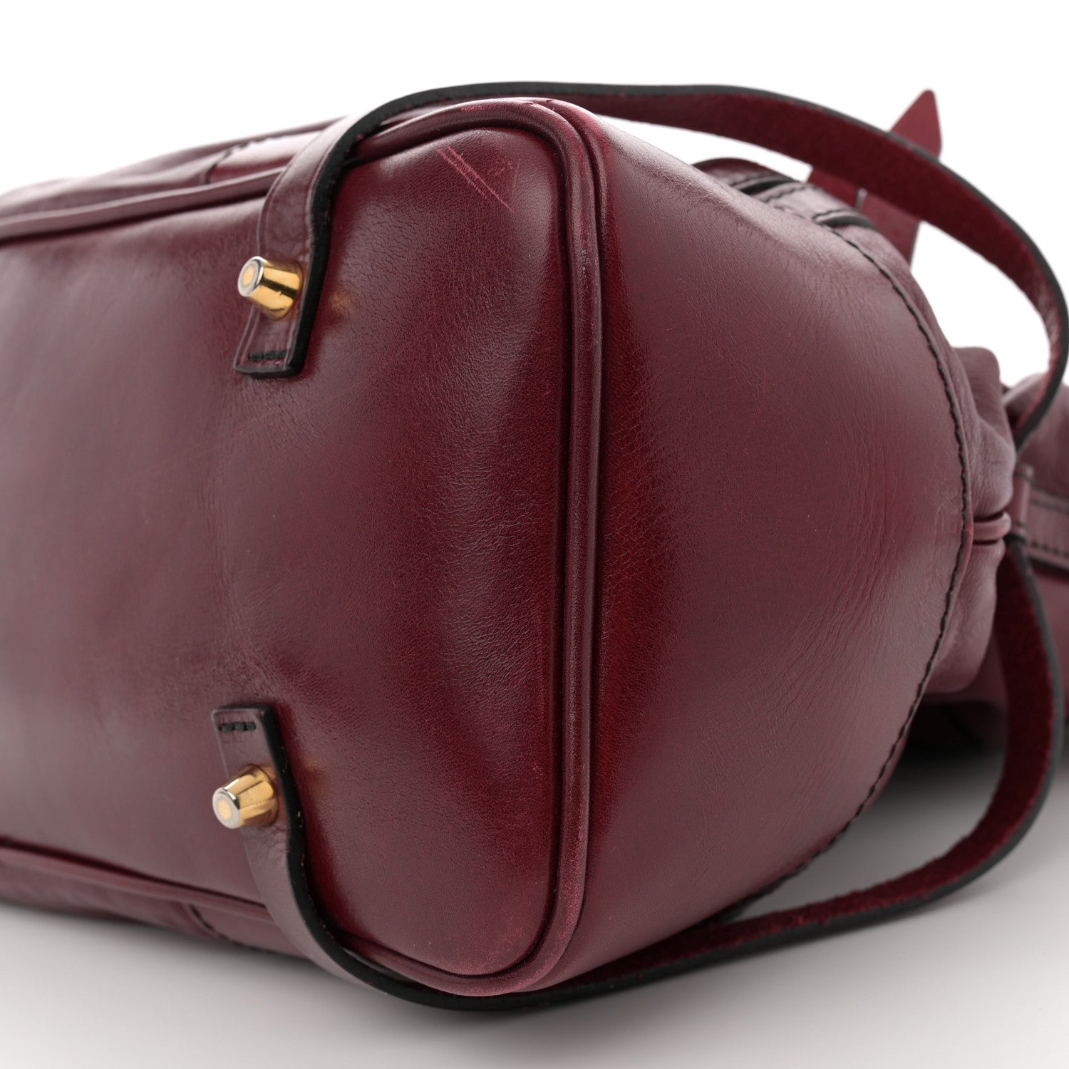 Burberry Lambskin Whipstitch Medium Tote Burgundy 9 of 15