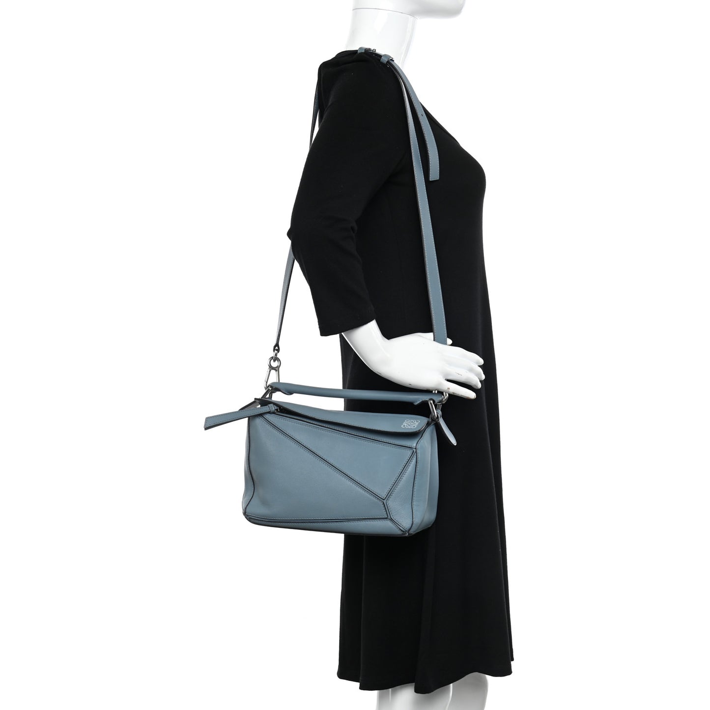 Calfskin Small Puzzle Bag Stone Blue