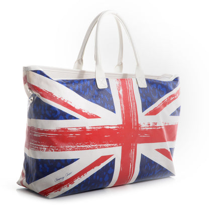 Jimmy Choo Denim Leather Studded Union Jack Print Tote 3 of 9