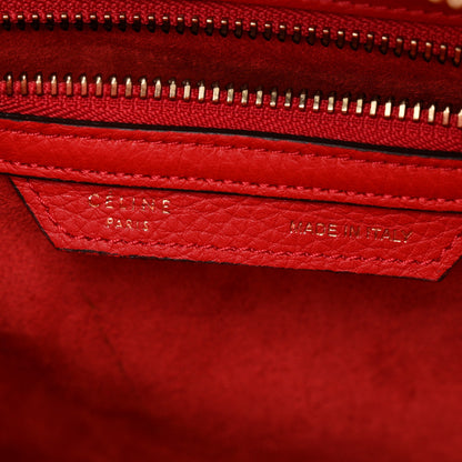 Celine Drummed Calfskin Micro Luggage Coquelicot 6 of 9