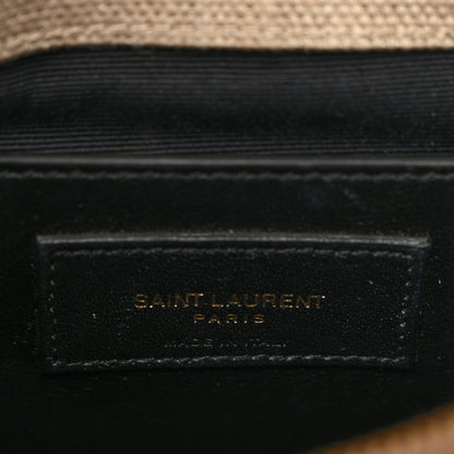 Saint Laurent Linen Quilted College Medium Chain Bag Taupe 6 of 11