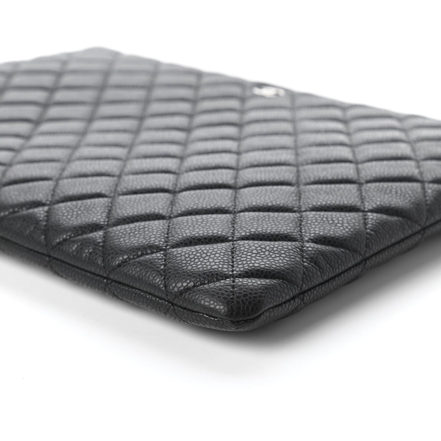 Caviar Quilted Large Cosmetic Case Black