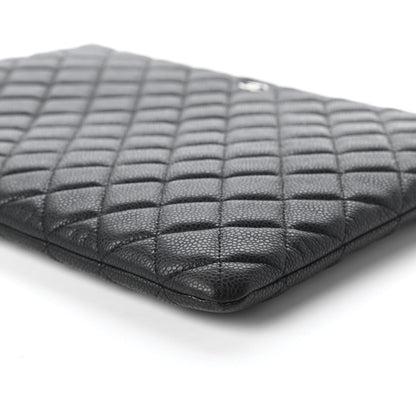 Chanel Caviar Quilted Large Cosmetic Case Black 7 of 10