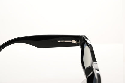 Prada Acetate Rectangular Sunglasses SPR A03 Black 5 of 10
