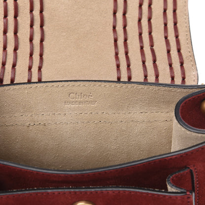Chloe Suede Calfskin Braided Mini Hudson Shoulder Bag Sienna Red 6 of 9