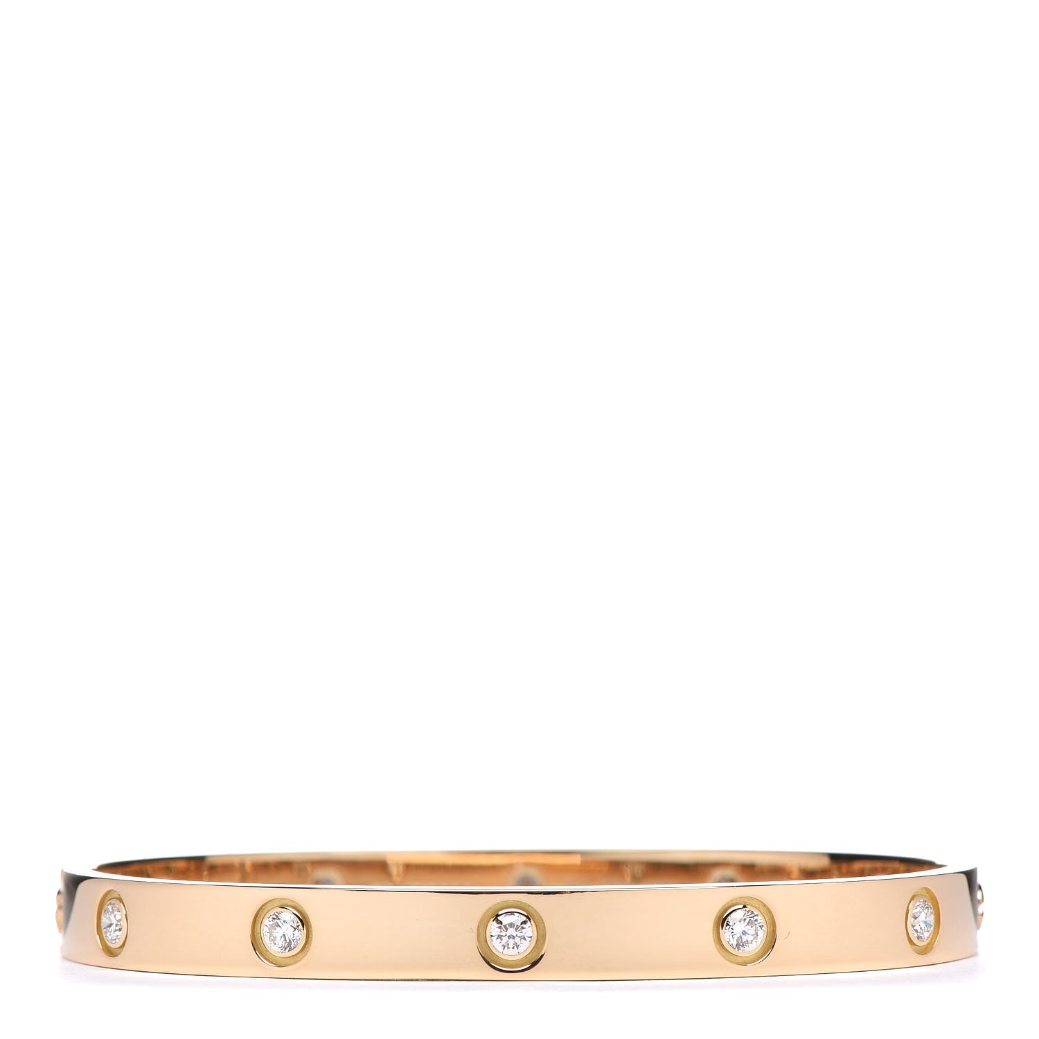 Cartier 18K Yellow Gold 10 Diamond LOVE Bracelet 18 1 of 6