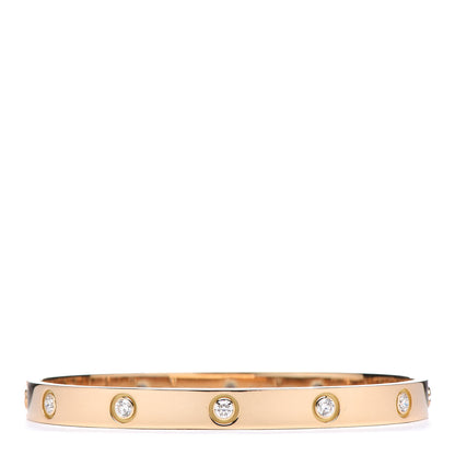Cartier 18K Yellow Gold 10 Diamond LOVE Bracelet 18 1 of 6