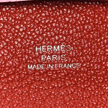 Hermes Chevre Mysore Verso Bastia Coin Purse Rose Confetti Brique 6 of 7