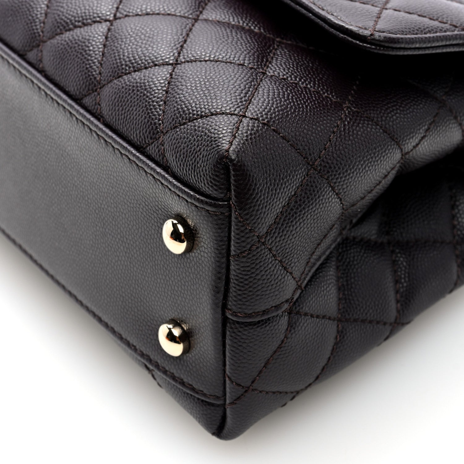 Chanel Caviar Quilted Mini Coco Handle Flap Dark Brown 10 of 10