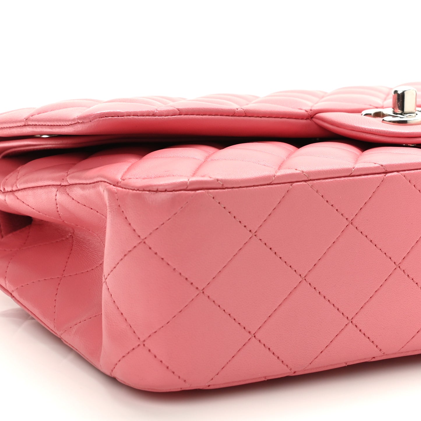 Lambskin Quilted Medium Double Flap Pink