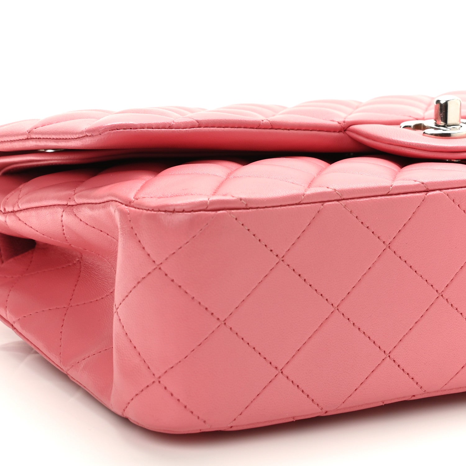 Chanel Lambskin Quilted Medium Double Flap Pink 9 of 10