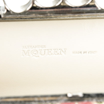 Alexander McQueen Printed Canvas Floral Knuckle Box Clutch Red 6 of 7