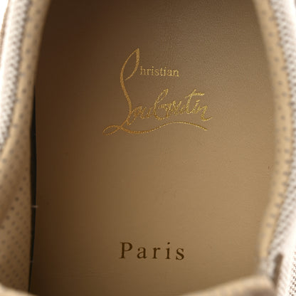 Christian Louboutin Suede Canvas Mens Fique A Vontade Sneakers 45 Beige 9 of 10