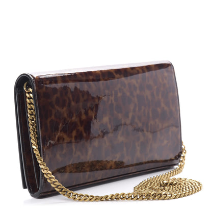 Saint Laurent Patent Monogram Chain Wallet Tortoiseshell 3 of 11