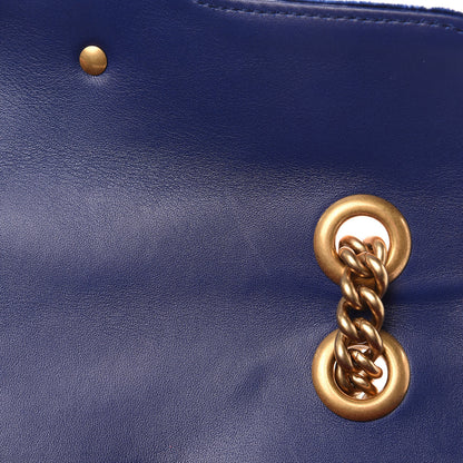 Gucci Velvet Matelasse Mini GG Marmont Shoulder Bag Cobalt Blue 8 of 8