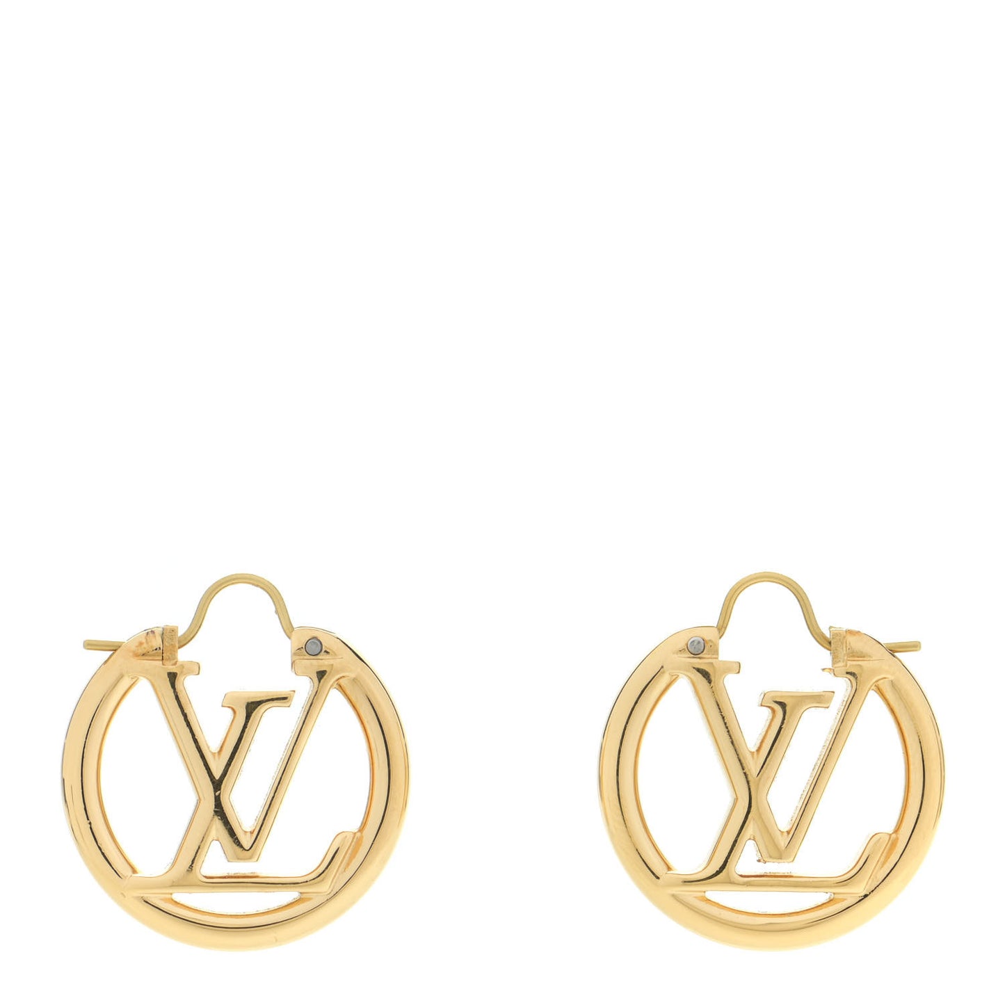 Metal Small Louise Hoop Earrings Gold