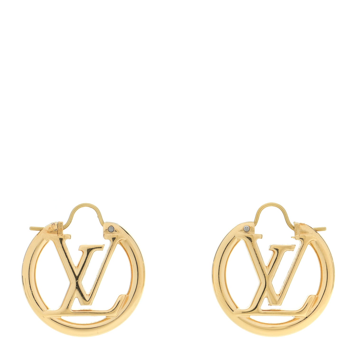 Louis Vuitton Metal Small Louise Hoop Earrings Gold 1 of 5