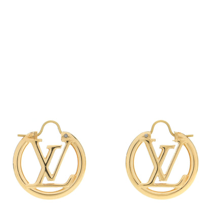 Louis Vuitton Metal Small Louise Hoop Earrings Gold 1 of 5