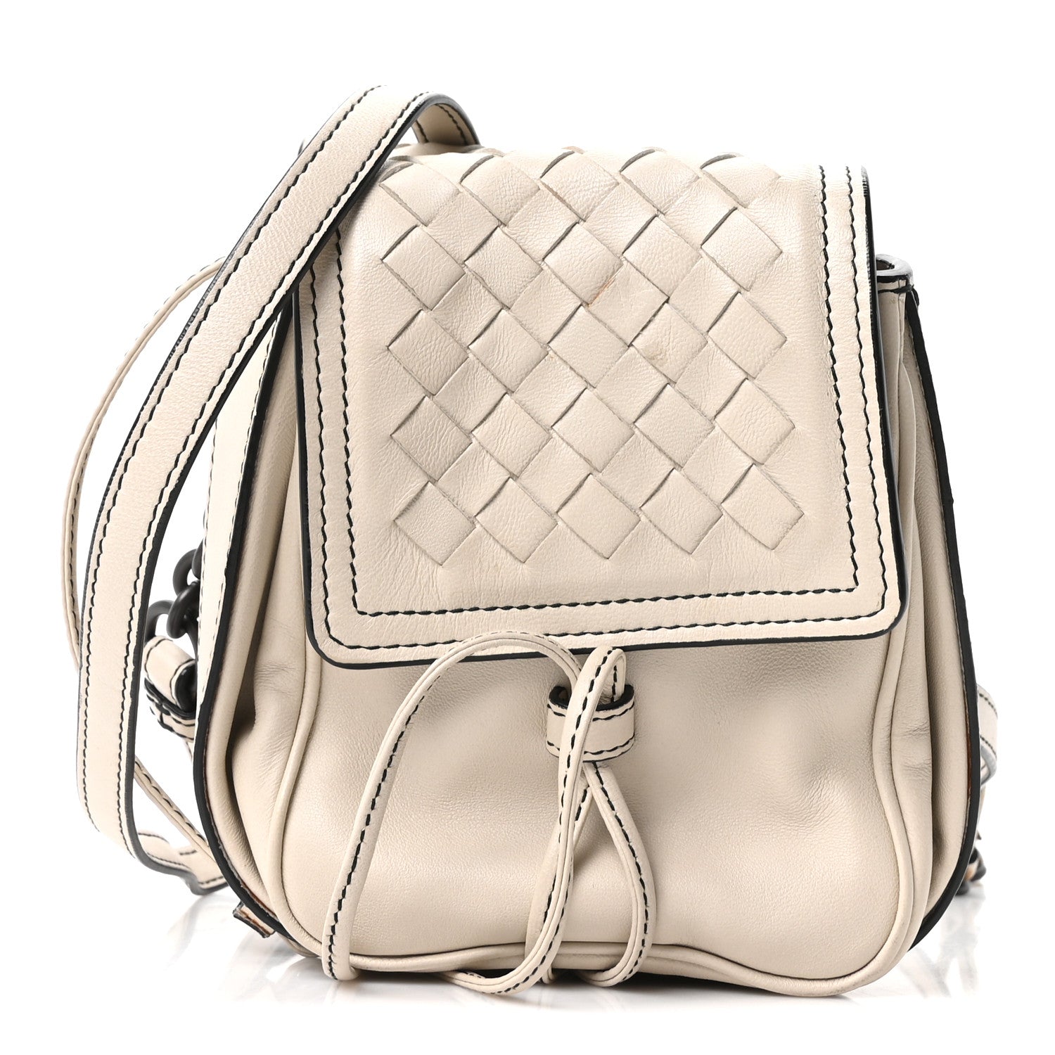 Bottega Veneta Nappa Intrecciato Double Pocket Crossbody Mist Black 1 of 10