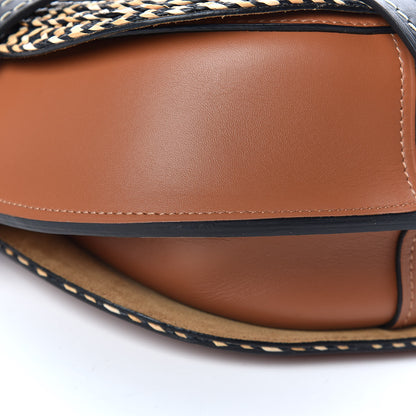 Loewe Calfskin Woven Raffia Small Gate Crossbody Bag Tan 7 of 8