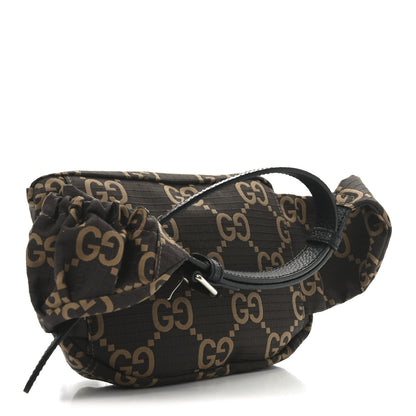 Gucci Recycled Polyester Monogram Jumbo GG Belt Bag Ebony Beige 3 of 10