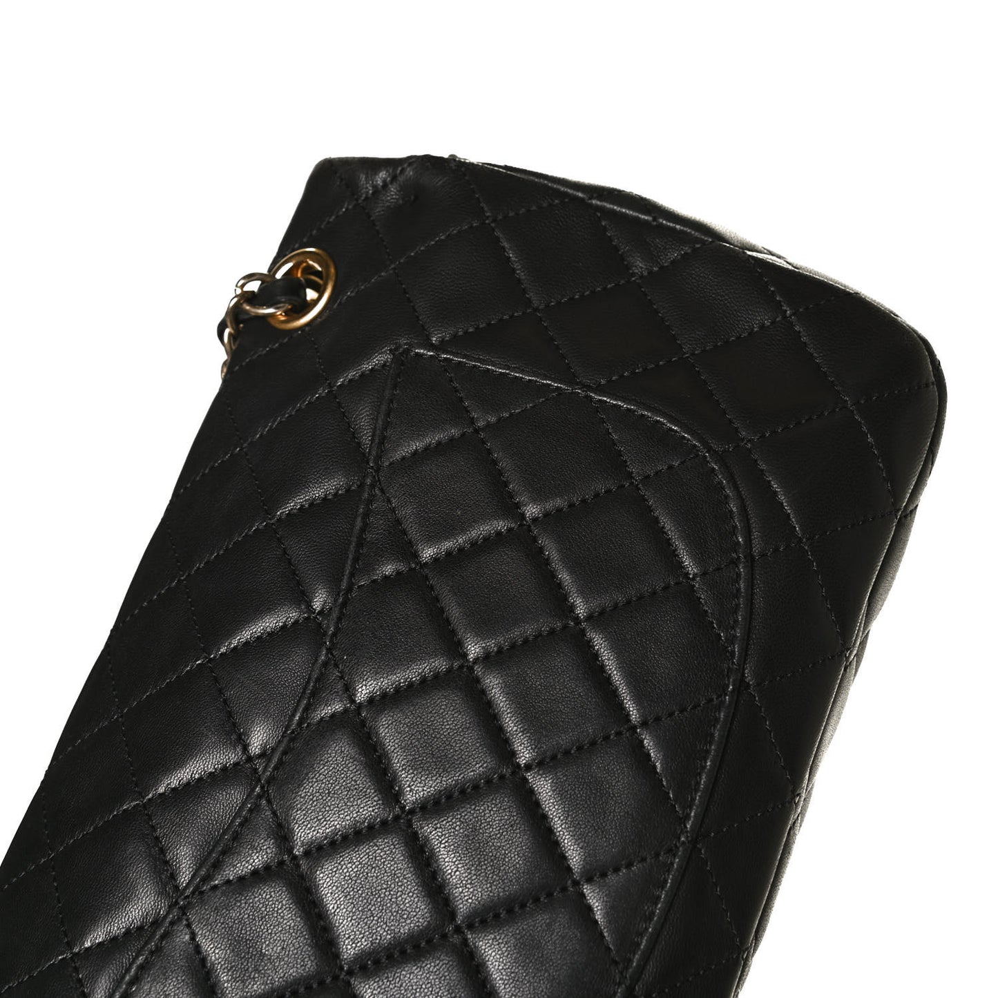 Lambskin Quilted Single Flap Black