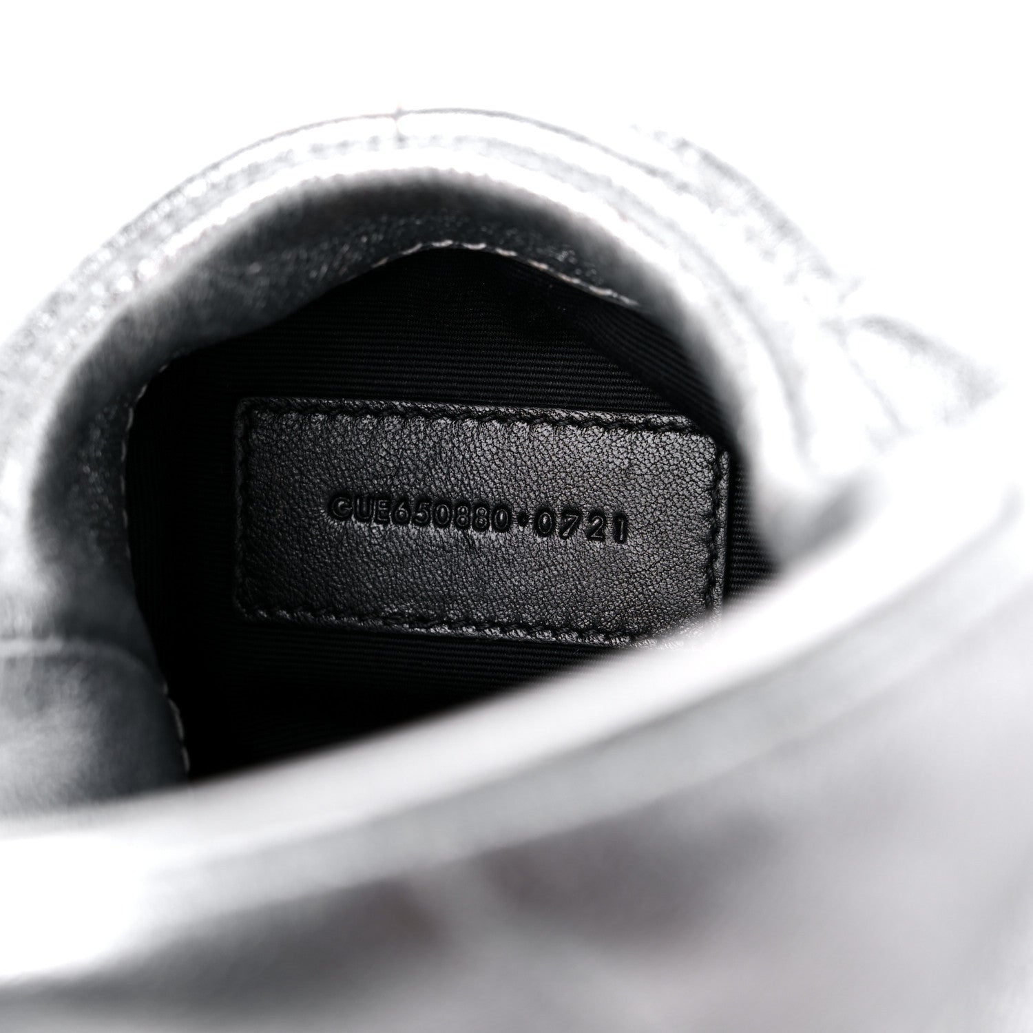 Saint Laurent Metallic Lambskin Monogram Loulou Puffer Pouch Clutch Silver 7 of 10