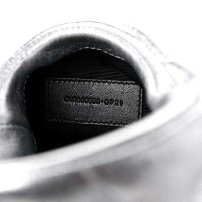 Saint Laurent Metallic Lambskin Monogram Loulou Puffer Pouch Clutch Silver 7 of 10