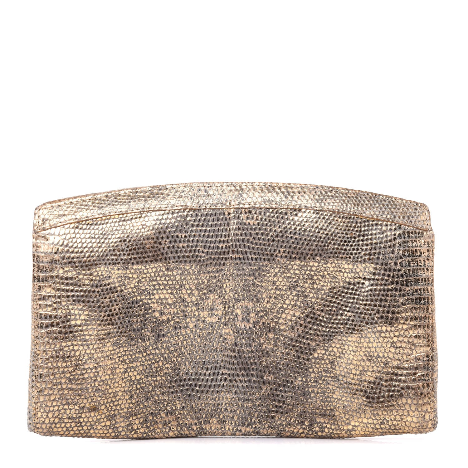 Nancy Gonzalez Metallic Lizard Clutch Gold 1 of 7
