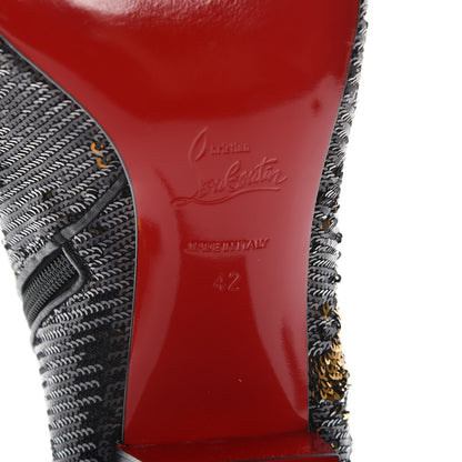 Christian Louboutin Paillettes Disco 70S Ankle Boots 42 Black Gold 6 of 8