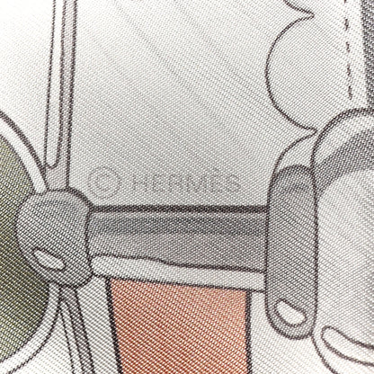 Hermes Silk Pony Pit Stop Double Face Scarf 90 Rose Poudre Gris White 4 of 5