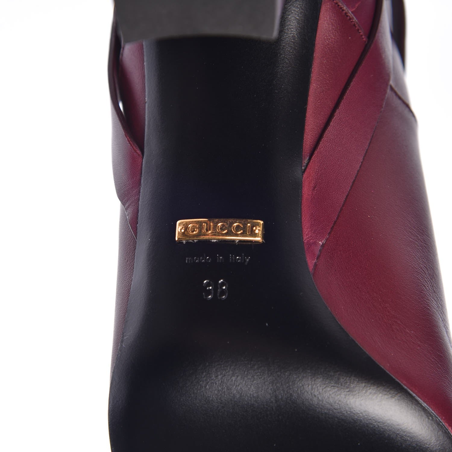 Gucci Calfskin Lifford Knee High Boots 38 Classic Burgundy 6 of 8
